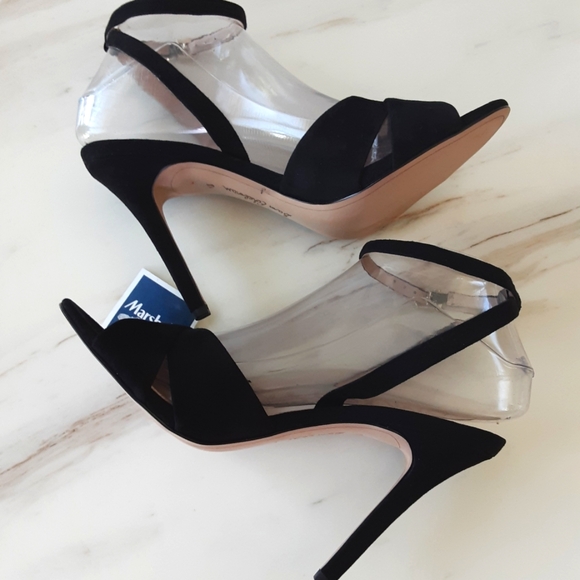 SAM EDELMAN Aly Ankle Strap Black Suede Dressy High Heel Sandal Sz 8.5 - NWT - Picture 3 of 10